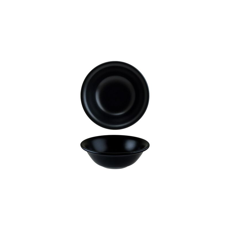 Notte dia.6.25" h:2" 13 oz. Round Black Porcelain Bowl (Set of 4)
