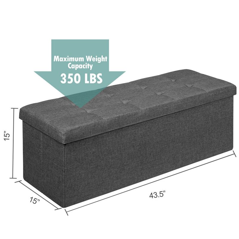Fabric Folding Storage with Divider Bed End Bench