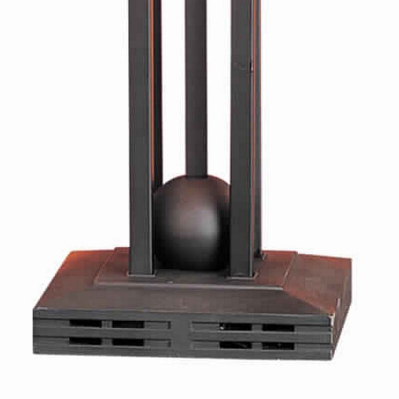 25 Inch Modern Ball Inlay Metal Body Table Lamp, Mica Shade, Bronze-Benzara