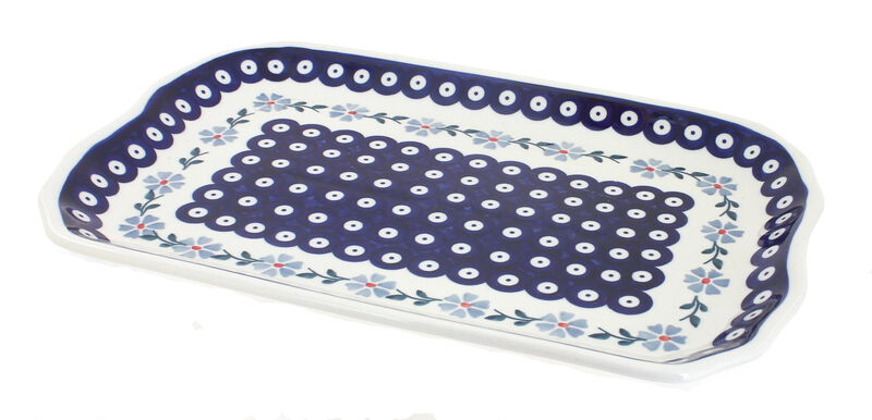 Blue Rose Polish Pottery Blue Violet Medium Serving Tray