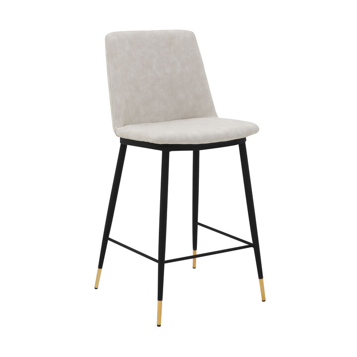 Messina  Cream Faux Leather and Metal Counter Height Bar Stool Messina  Cream Faux Leather and Metal Counter Height Bar Stool