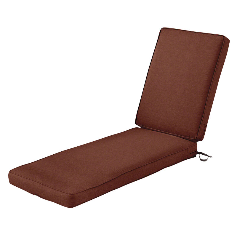 Classic Accessories Montlake FadeSafe Water-Resistant 72 x 21 x 3 Inch Outdoor Chaise Lounge Cushion, Patio Furniture Cushion, Heather Henna Red, Chaise Lounge Cushions Outdoor, Lounge Chair Cushion