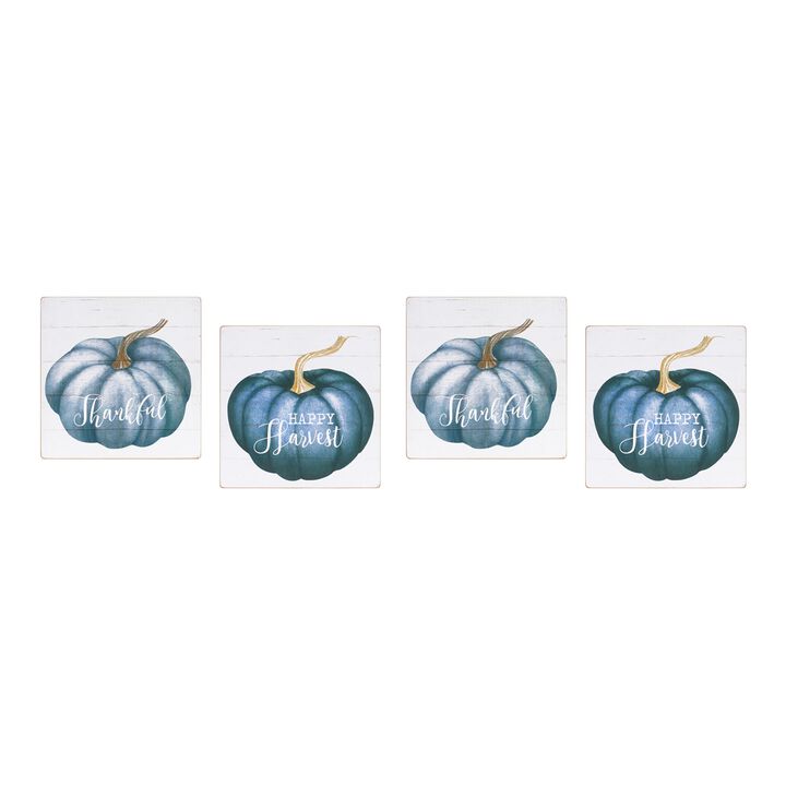Pumpkin Sign Decorative Fall Wall Art for Home or Outdoor Autumn Decor (Set of 4) Pumpkin Sign Decorative Fall Wall Art for Home or Outdoor Autumn Decor (Set of 4)