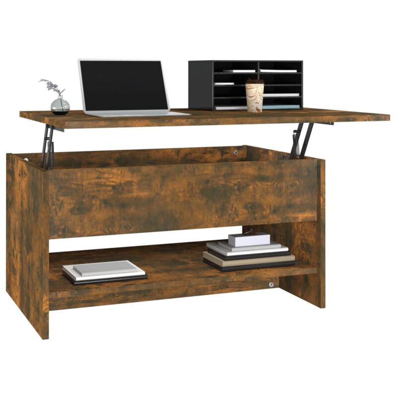 vidaXL Coffee Table Smoked Oak 31.5"x19.7"x15.7" Engineered Wood
