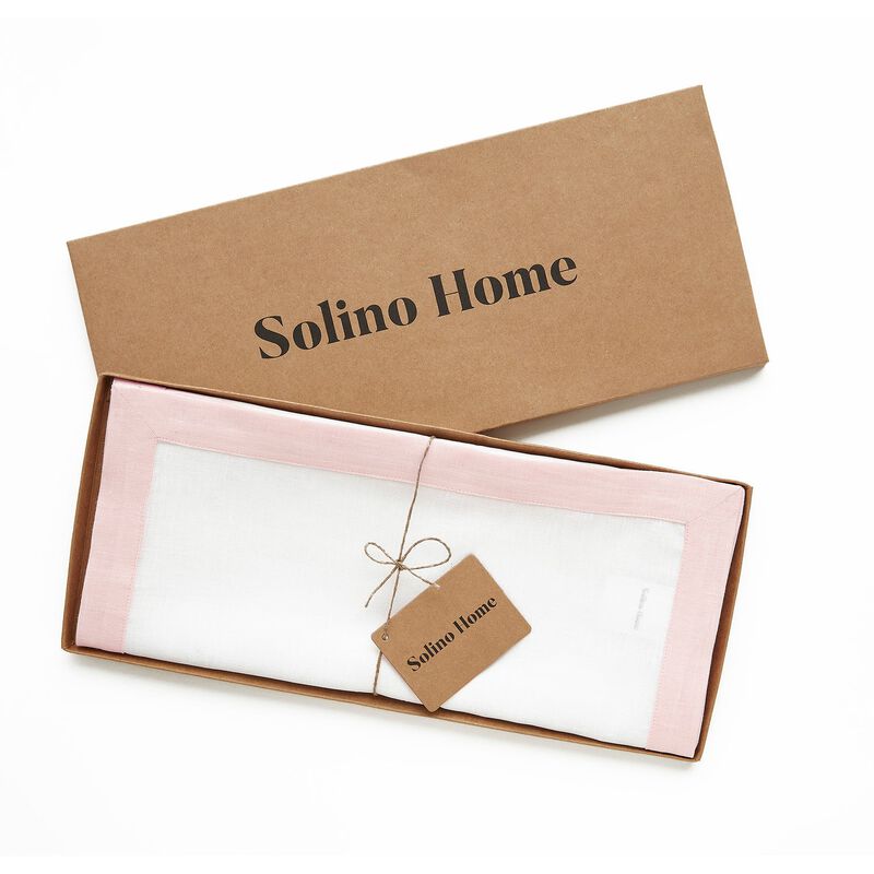 Solino Home 100% Pure Linen Table Runner 14 x 108 Inch | Classic