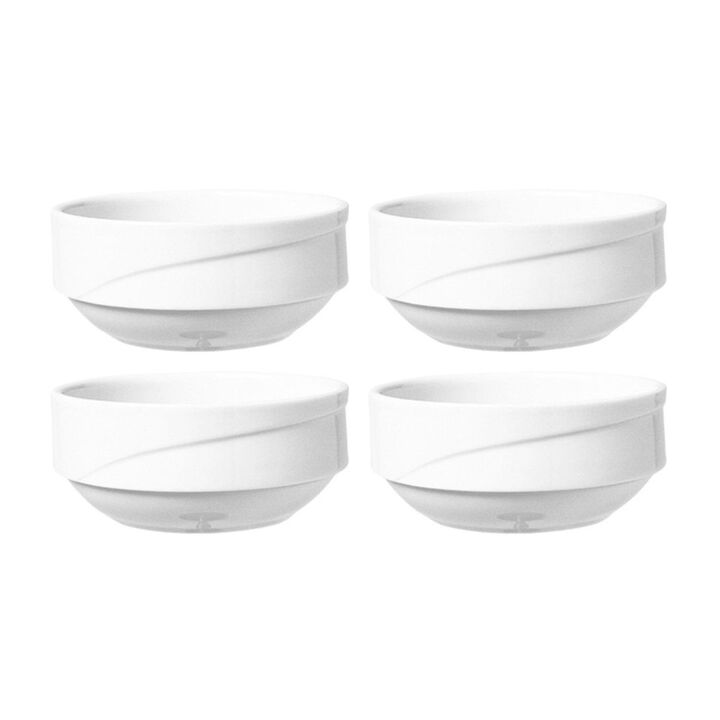 Porcelain X-tanbul dia.4.75" h:2" 13 oz. Round White Porcelain Bowl (Set of 4)