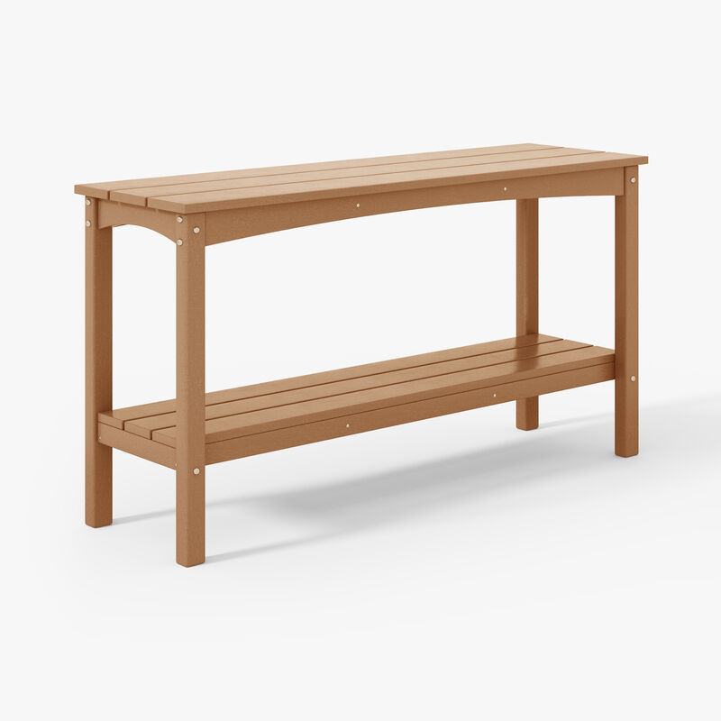 WestinTrends 55" Outdoor Patio HDPE Adirondack 2-Tier Shelf Console Table
