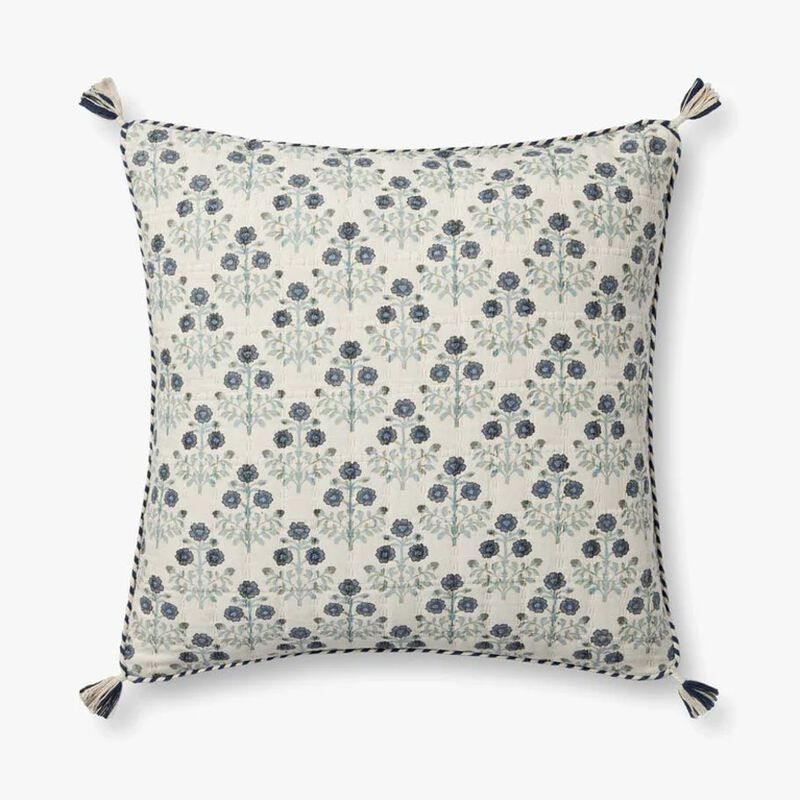 PLL0114 Blue/Multi 22''x22'' Poly Pillow