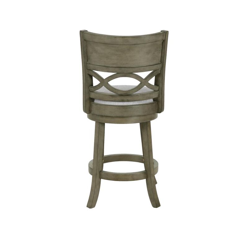 New Classic Furniture Manchester 24 Solid Wood Counter Stool with Fabric Seat in Ant Gray