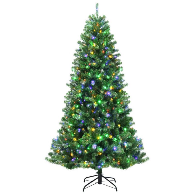 Artificial Hinged Christmas Tree with Remote-controlled Color-changing LED Lights