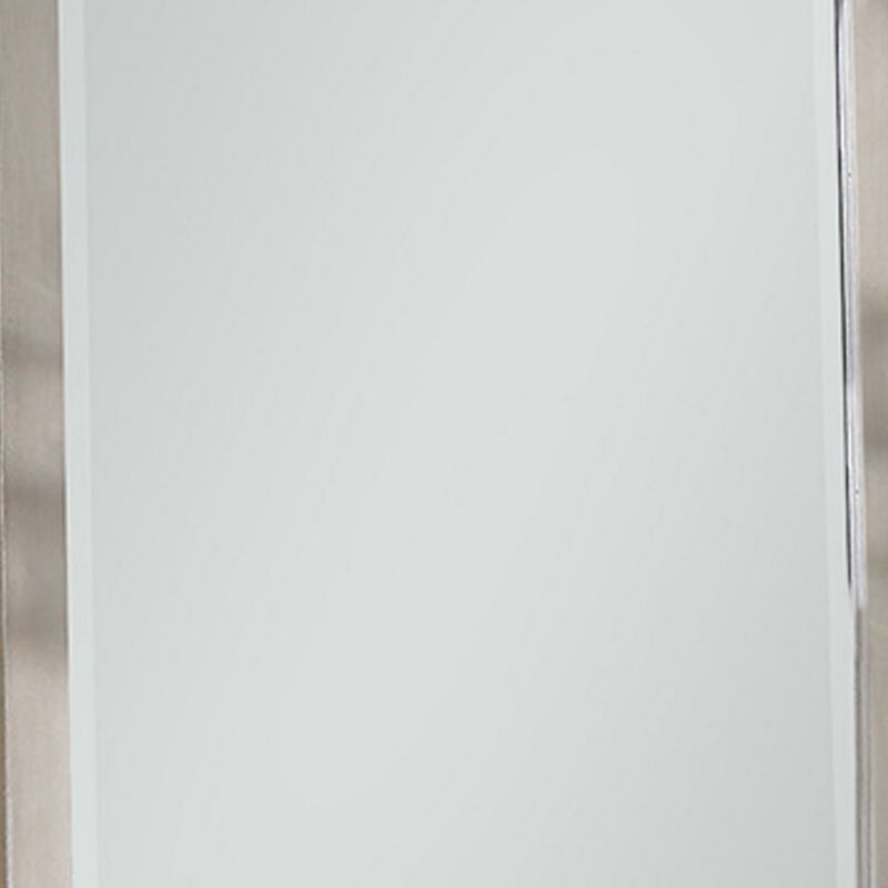Bran 36 x 36 Modern Square Dresser Mirror, Pine Wood, Light Brown-Benzara