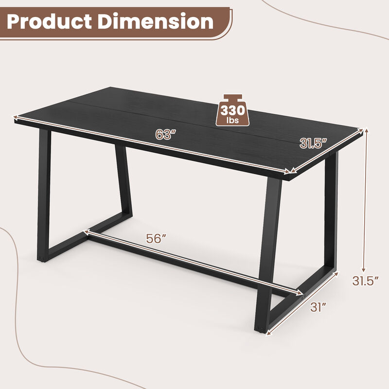 Large Dining Table with Anti-Slip Foot Pads for Stable and Comfortable Dining Experience