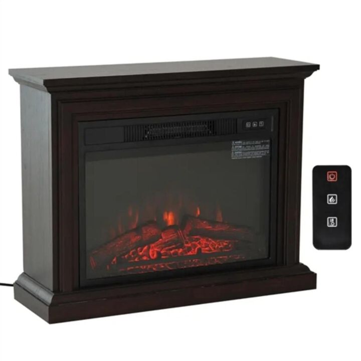 Hivvago 31 inch Dark Brown Electric Fireplace Heater Dimmable Flame Effect and Mantel w/ Remote Control Hivvago 31 inch Dark Brown Electric Fireplace Heater Dimmable Flame Effect and Mantel w/ Remote Control