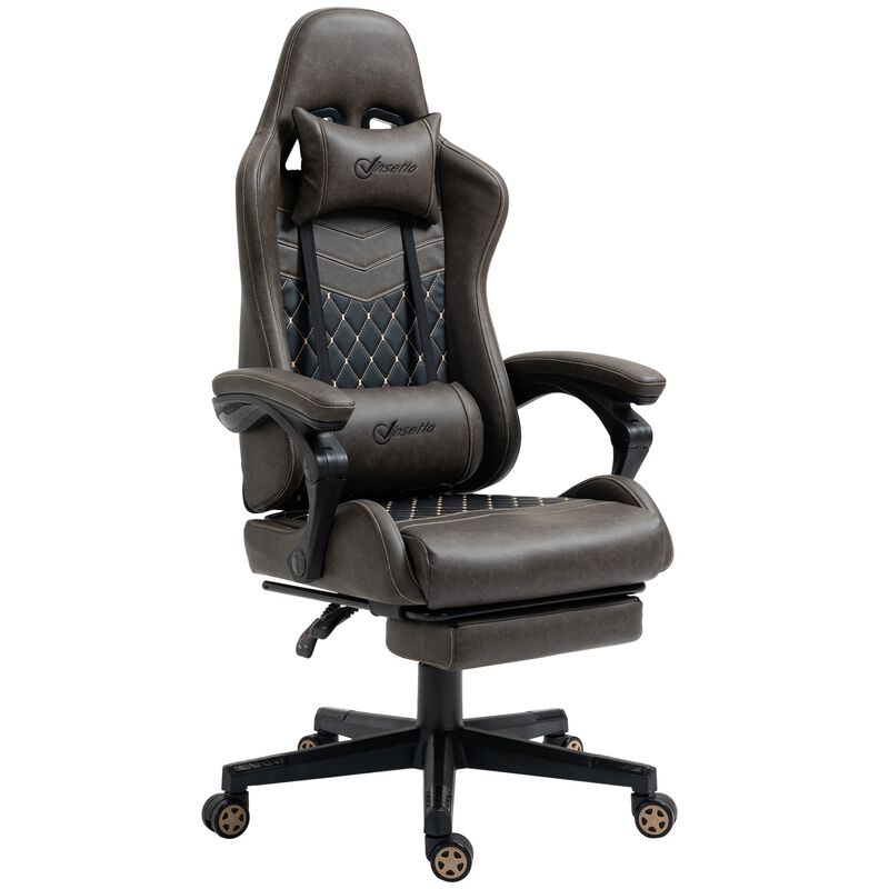 Brown Executive Comfort: Ergonomic High Back Swivel Recliner Office Chair