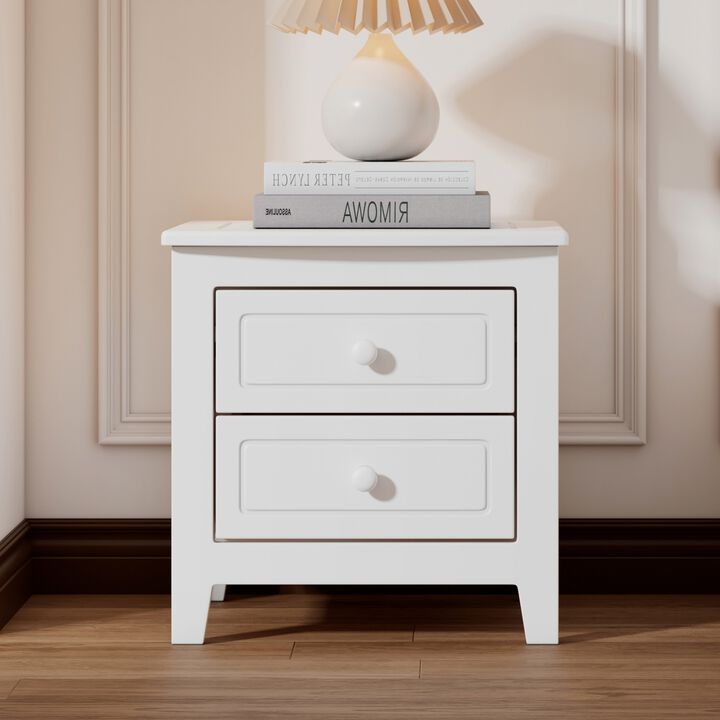 Streamdale Mid-Century Nightstand with 2 Drawers