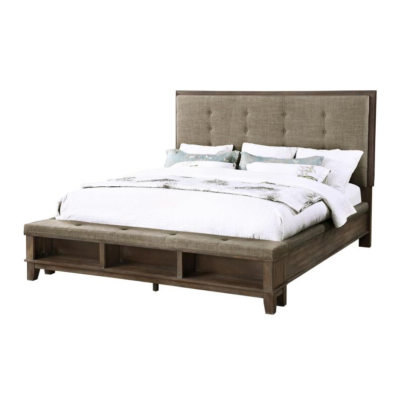New Classic Furniture Furniture Cagney California King Solid Wood Bed in Brown