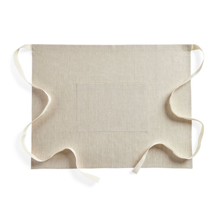 Solino Home 100% Pure Linen Apron 21 x 27 Inch | Bistro Half Apron for Men and Women