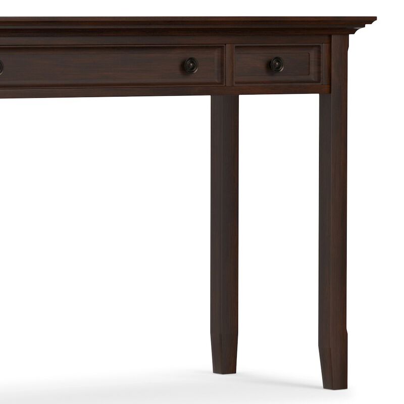 Simpli Home Amherst Solid Wood Desk In Russet Brown