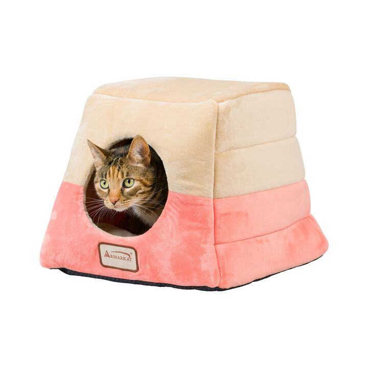 Aeromark Int'l Inc.Armarkat Cat Bed, C07CCS/MH, Orange and Beige Aeromark Int'l Inc.Armarkat Cat Bed, C07CCS/MH, Orange and Beige