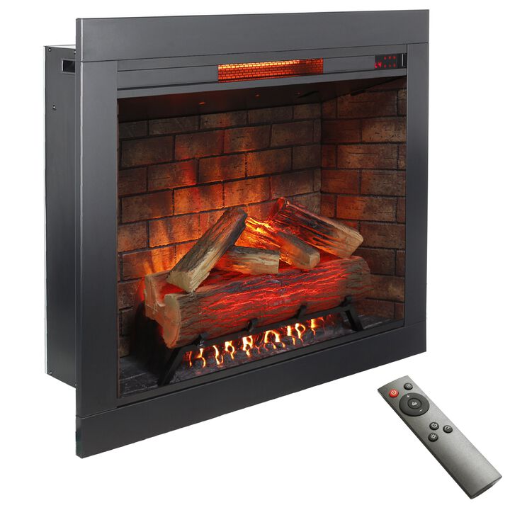 Mondawe 33 Inch Infrared Electric Fireplace with Removable Trim kit Insert, Touch Panel Home Decor Heater, Smokeless Firebox With Fire Cracking Sound Mondawe 33 Inch Infrared Electric Fireplace with Removable Trim kit Insert, Touch Panel Home Decor Heater, Smokeless Firebox With Fire Cracking Sound