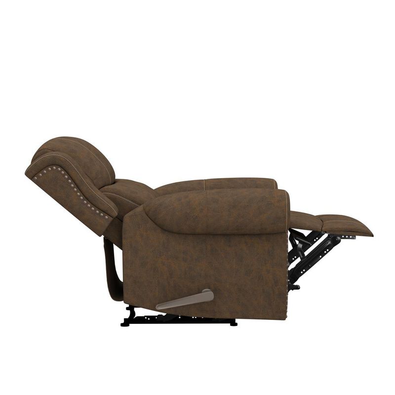 ProLounger Wall Hugger Recliner in Distressed Saddle Brown Faux Leather