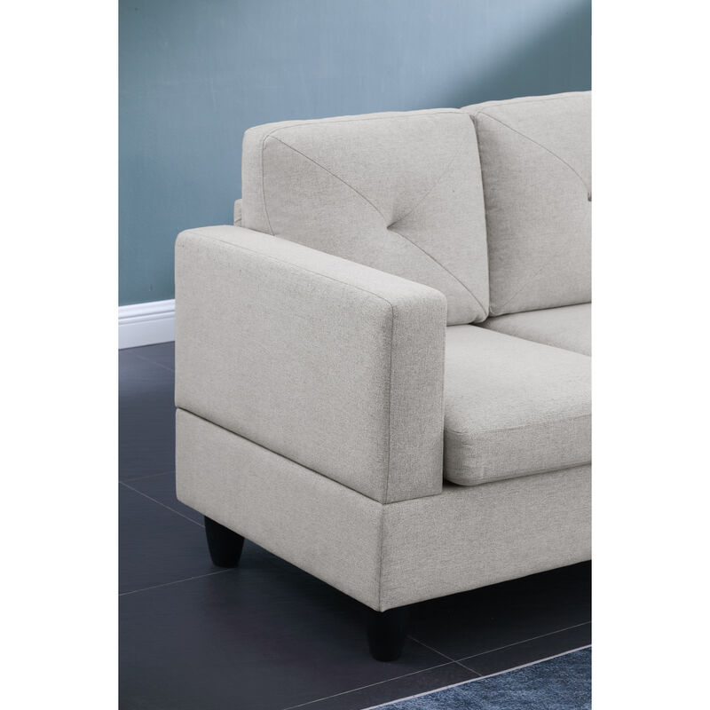 Santiago Light Gray Linen Sectional Sofa With Right Facing Chaise