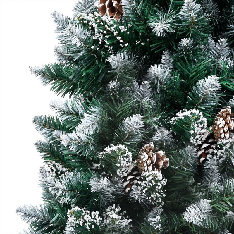 vidaXL Artificial Christmas Tree with LEDs&Ball Set&Pine Cones 70.9"