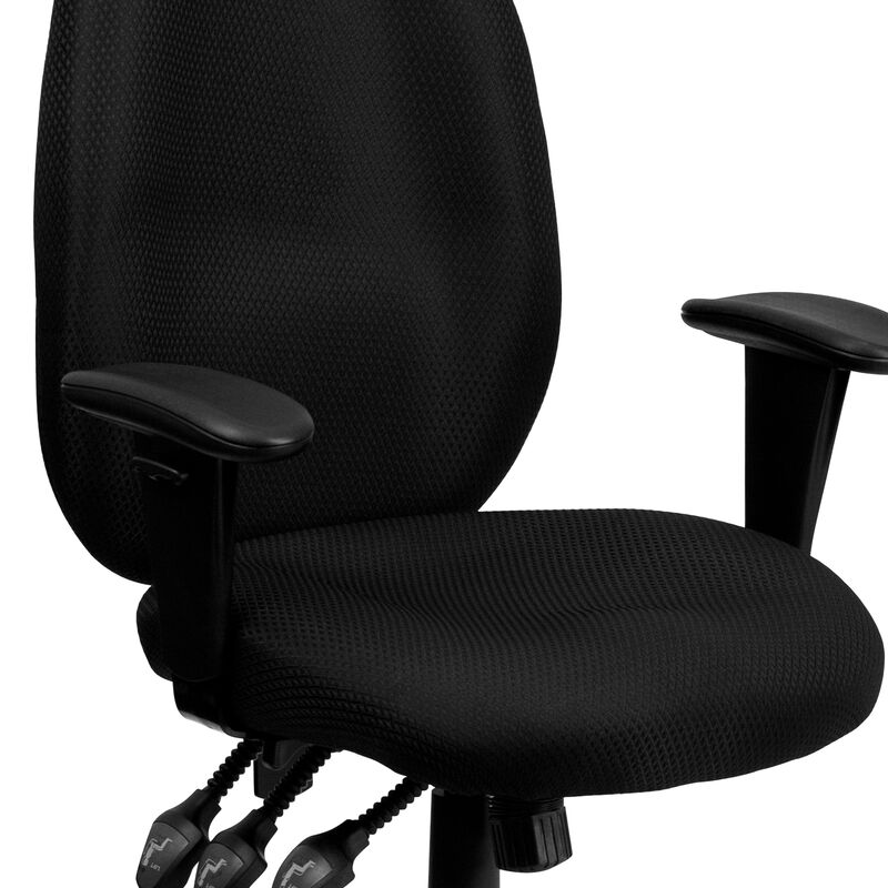 Rochelle High Back Fabric Multifunction Ergonomic Executive Swivel Office Chair with Adjustable Arms