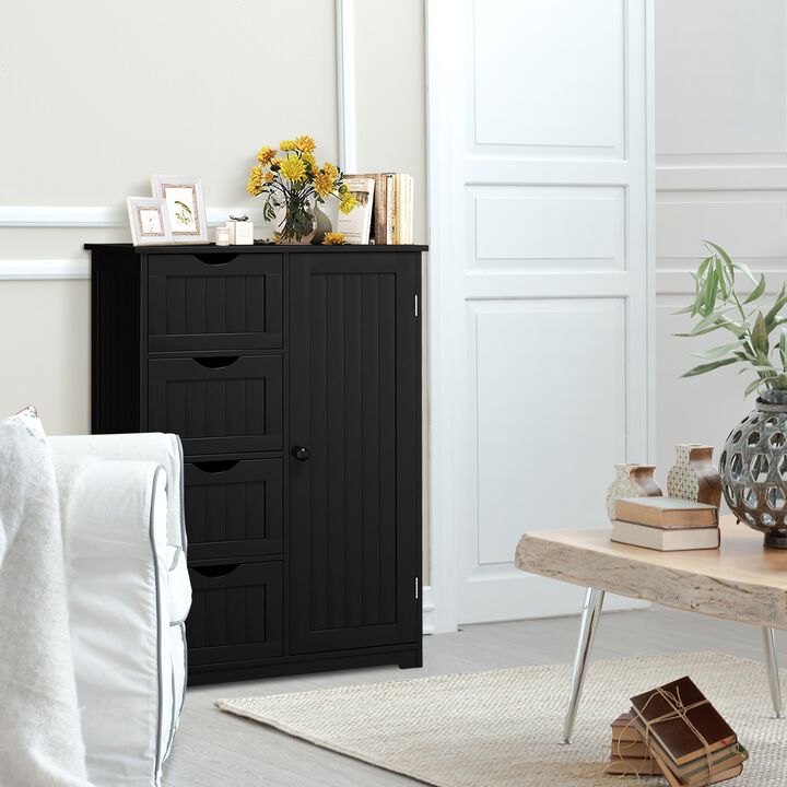 Standing Indoor Wooden Cabinet with 4 Drawers
