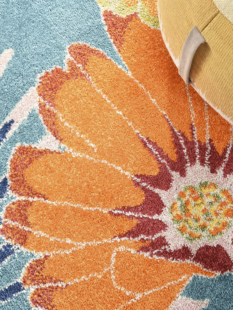 Allur ALR06 Turquoise/Multicolor 4' x 6' Rug