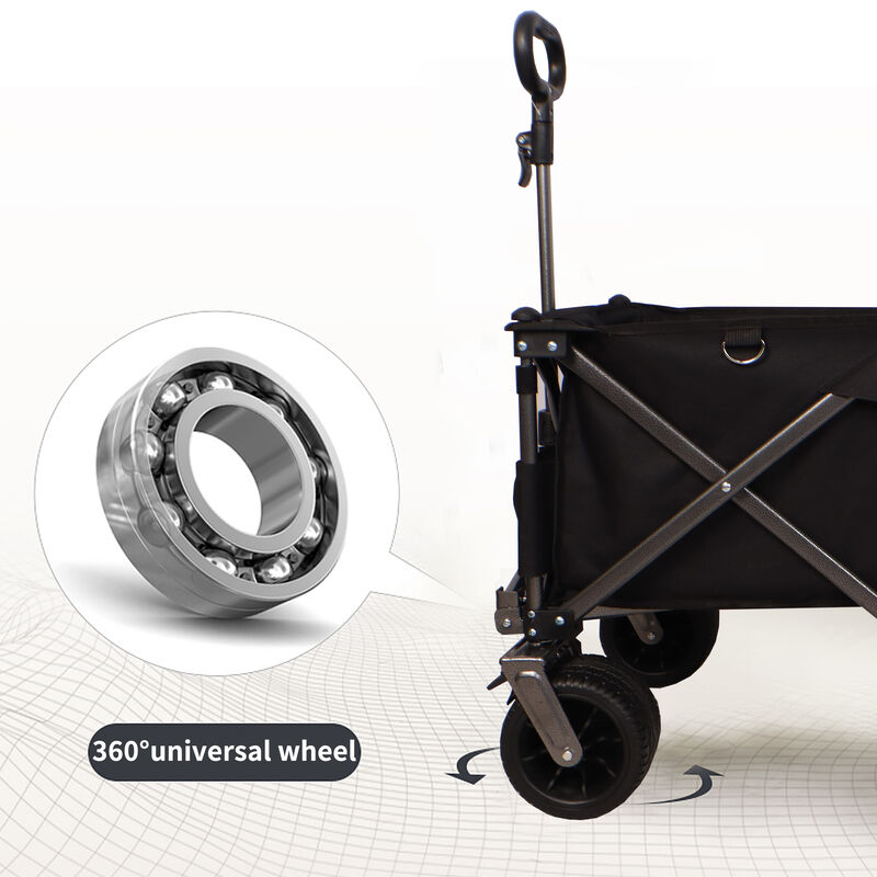 Heavy-Duty Folding Wagon with Big Wheels for Beach Camping and Garden