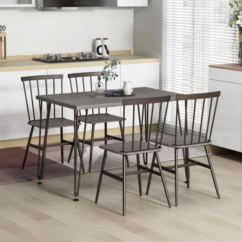 5-Piece Dining Table Set for 4 with 360° Swivel Feet for Small Place