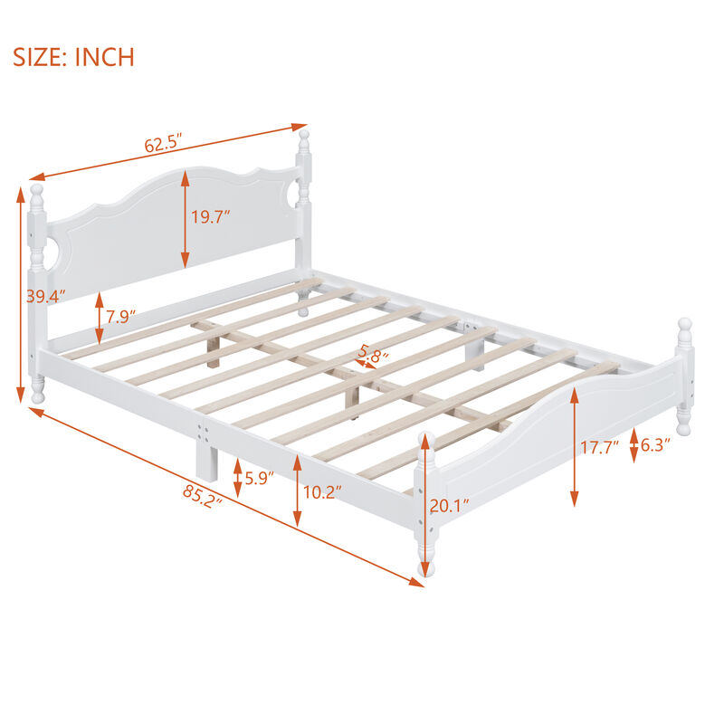 Merax Vintage Wood Platform Bed Frame