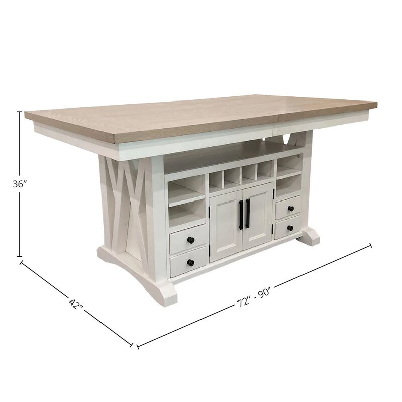 Parker House Furniture Modern Dining 72 In. Island Counter-Height Extendable Dining Table
