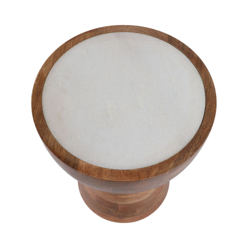 Hourglass Marble Top Accent Table