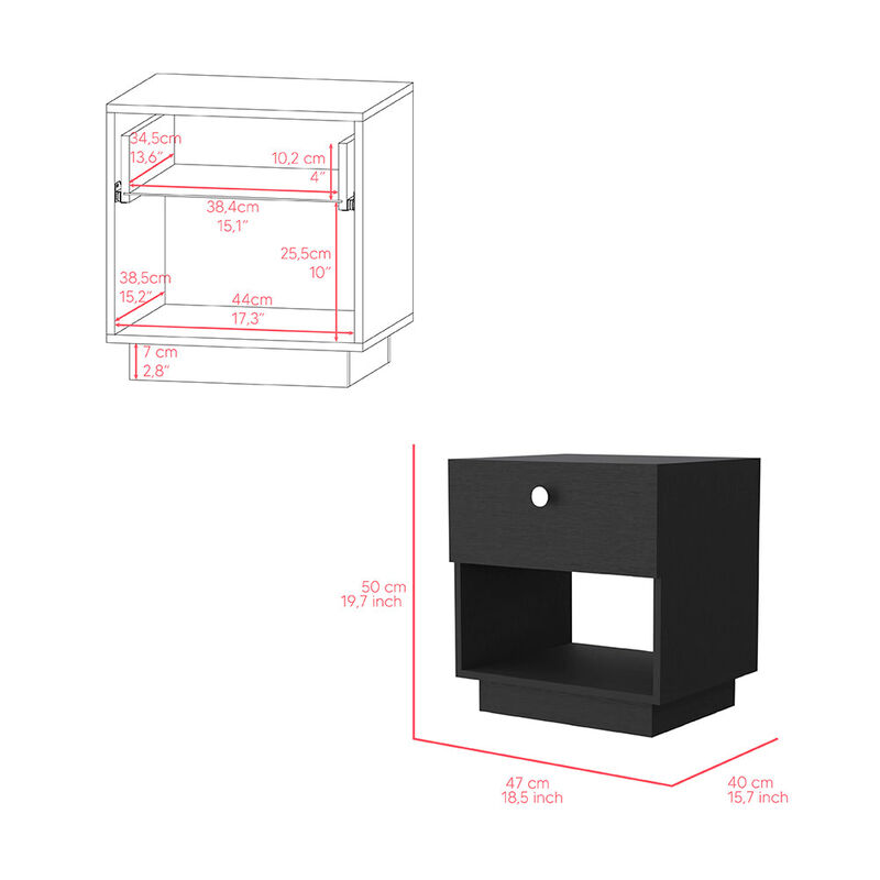 Nightstand Viliigili , Bedroom, Black