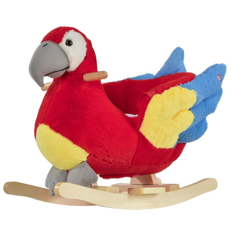 Red Parrot Rocker: Musical Plush Toy for Toddlers 18-36 Months