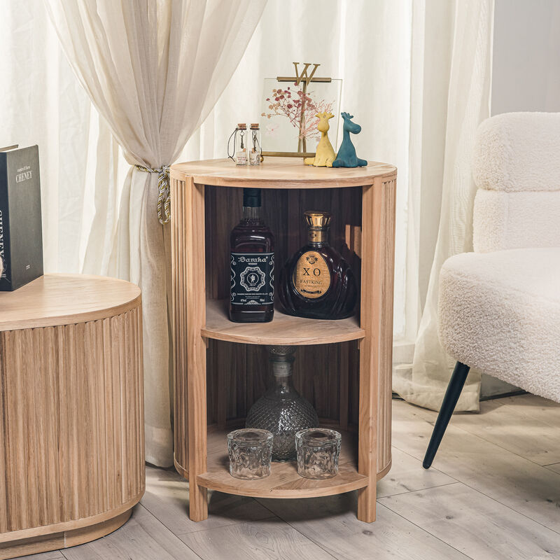 Bedside Table Night Stand Natural Wood