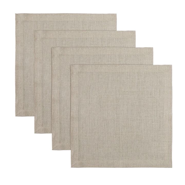 Solino Home 100% Pure Linen Square Placemats 14 x 14 Inch Set of 4 | Fete
