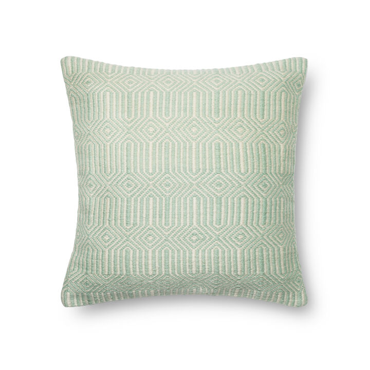 P0339 Aqua/Ivory 22"x22" Poly Pillow