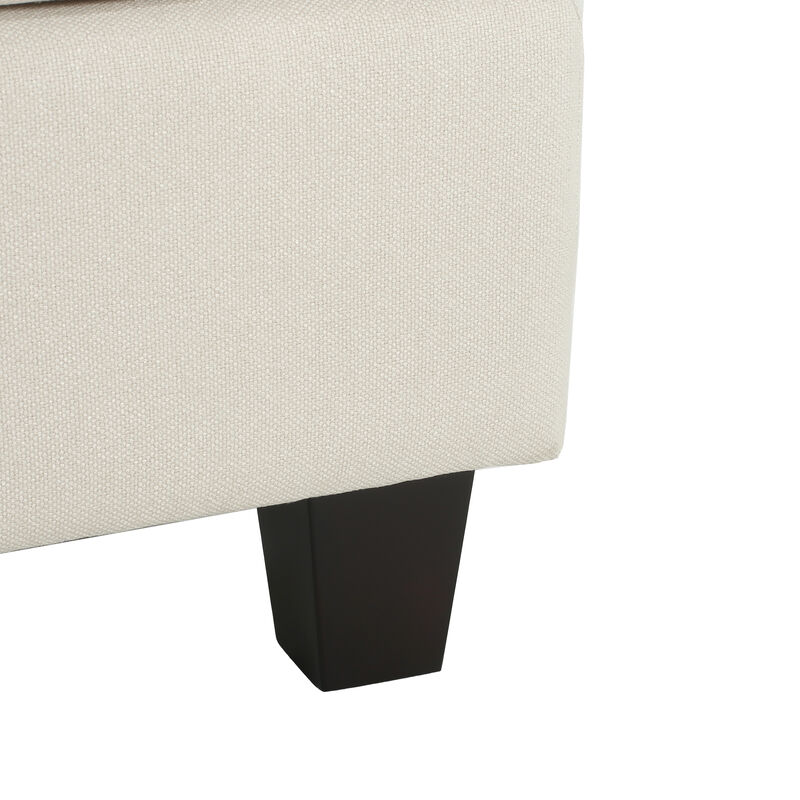 Merax Modern Upholstered Ottoman with Wooden Legs