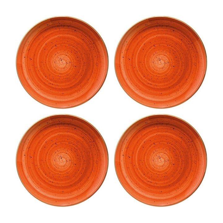 Terracota dia.6.75" Round Terracotta Porcelain Plate (Set of 4)