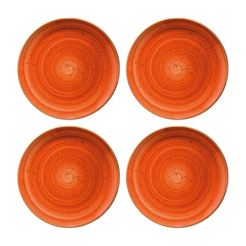 Terracota dia.6.75" Round Terracotta Porcelain Plate (Set of 4)