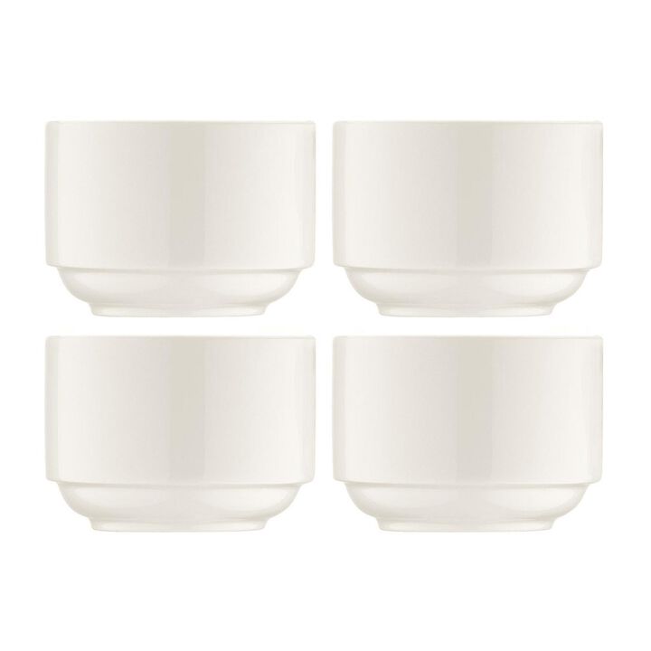 Banquet dia.3.25" h:2.5" 8 oz. Round Warm White Porcelain Bowl (Set of 4)