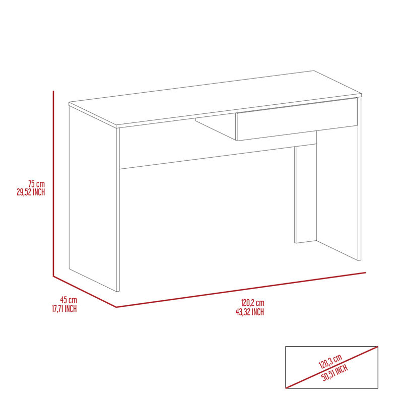 Acre Writing Computer Desk, One Drawer