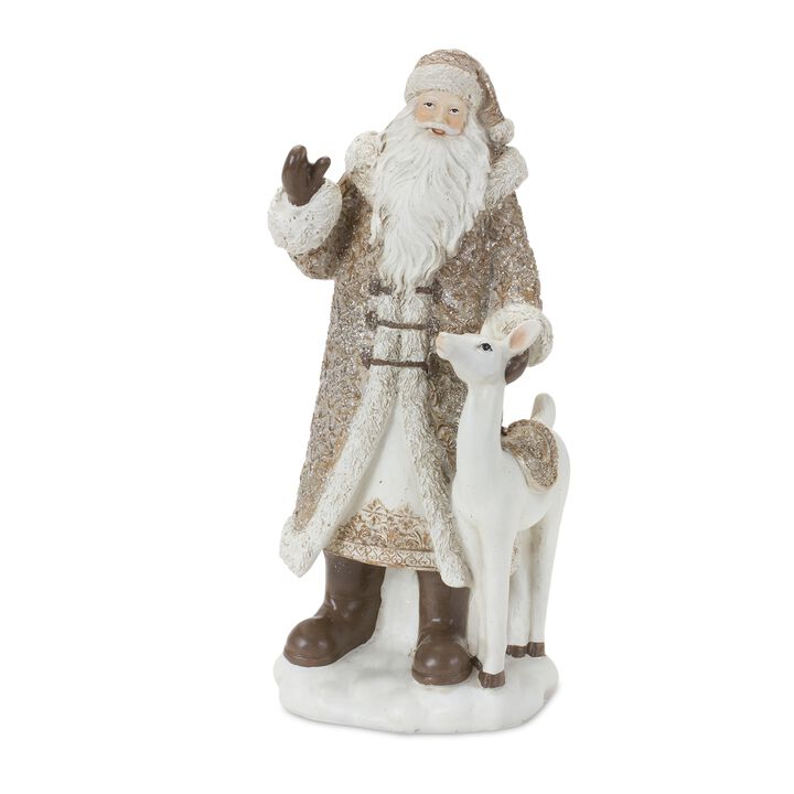 Santa Resin Figurine Set of 2 for Holiday Accent Decor