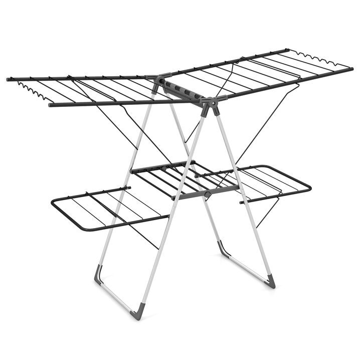 2-Tier Clothes Drying Rack with 33 Drying Rails and Height Adjustable Gullwings 2-Tier Clothes Drying Rack with 33 Drying Rails and Height Adjustable Gullwings