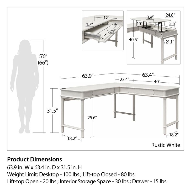 Selena Lift-top L Desk