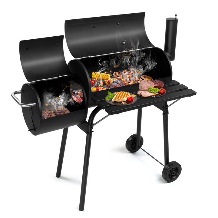 Barrel Charcoal Grill with Offset Smoker Outdoor BBQ Grill for Flavorful Smoking & Grilling Barrel Charcoal Grill with Offset Smoker Outdoor BBQ Grill for Flavorful Smoking & Grilling