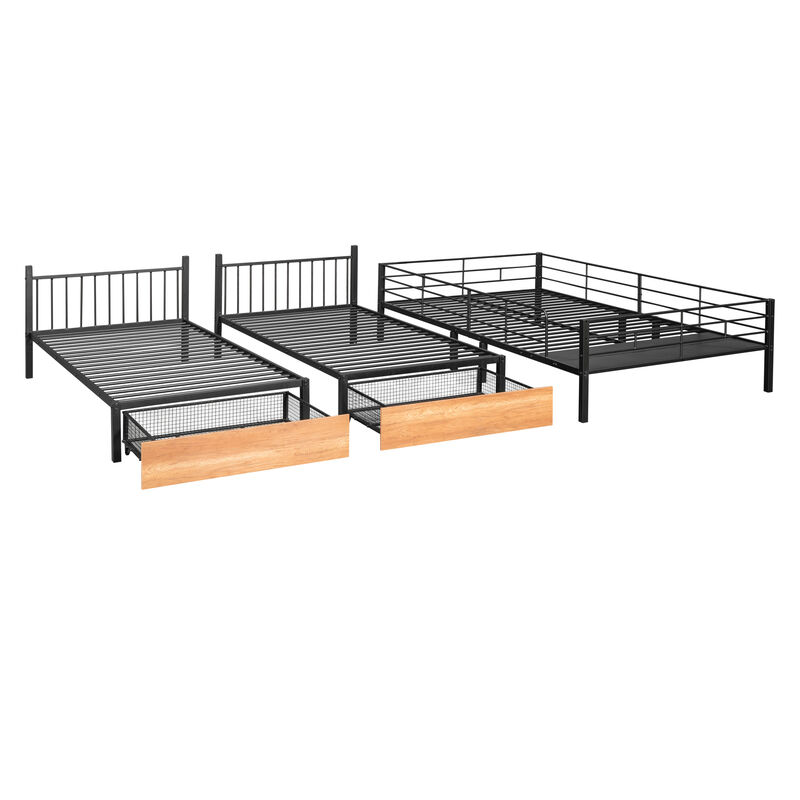 Merax Full Over Twin & Twin Bunk Bed